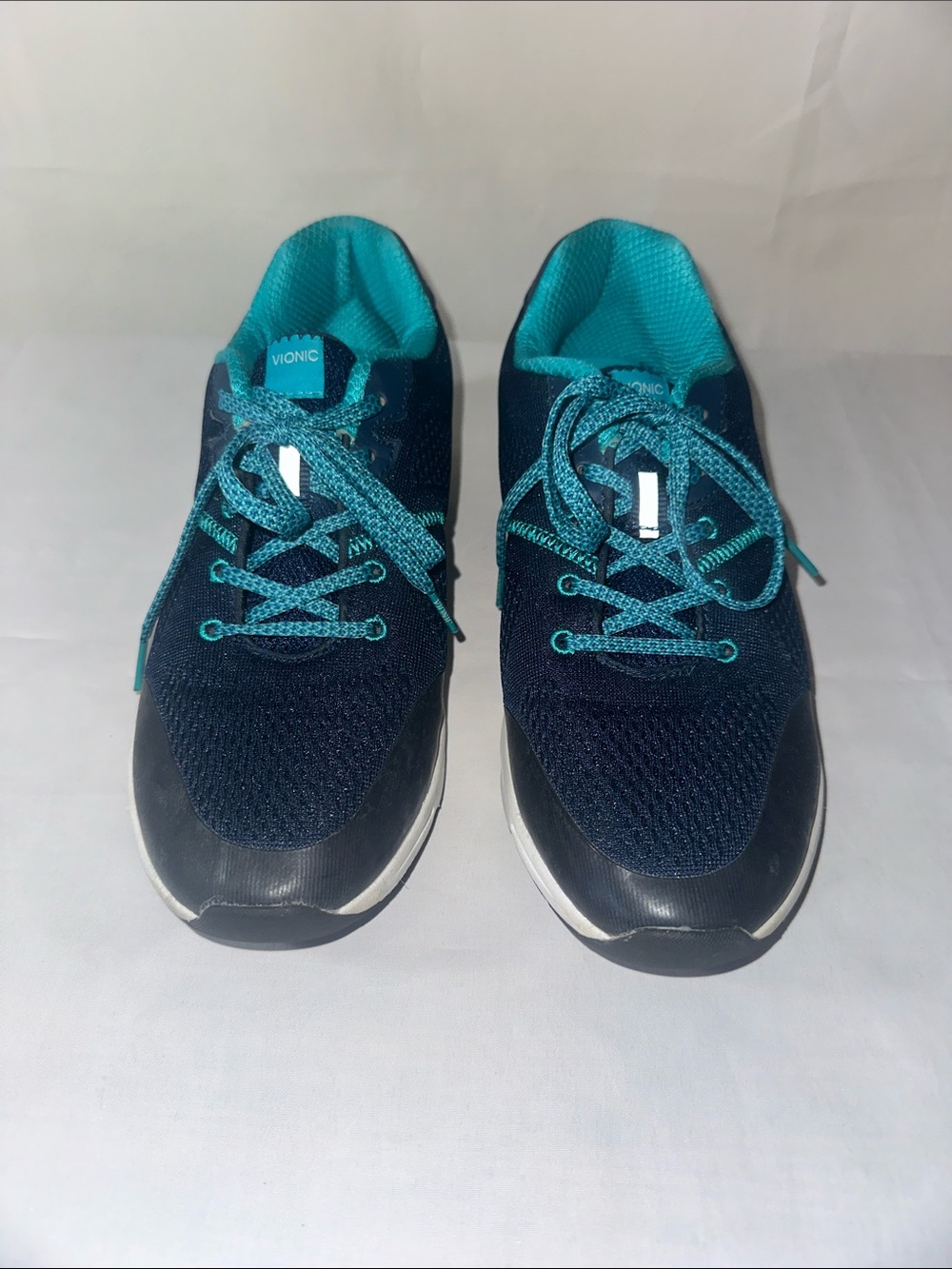 Vionic Women’s Walking Sneakers Navy Blue Teal 9.5 Orthotic Support Athletic